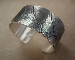 Sterling Cuff: Matted and Chased