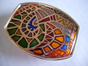 Copper & Sterling Champleve’ Buckle