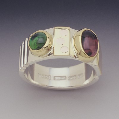 Sterling, 22K and Tourmaline Ring