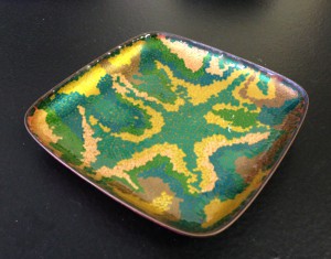 Enameled Bowl Mosaic: Copper & Glass