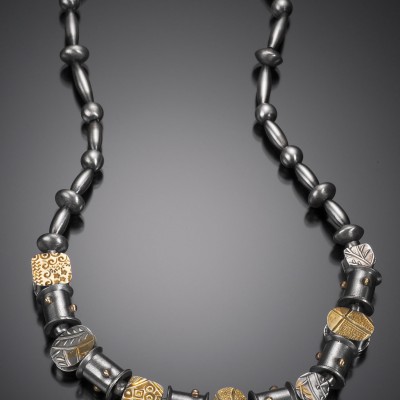 18K & Sterling Reversible Bead Necklace